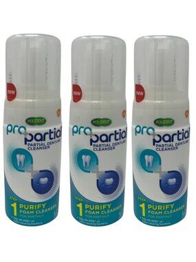 Polident Propartial Step 1 Partial Denture Cleanser Foam, 4.2 Oz, 3 Count 32024
